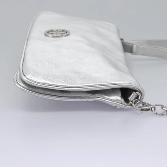 TORY BURCH Shoulder Bag Leather Silver Auth am7733 - Picture 5 of 15